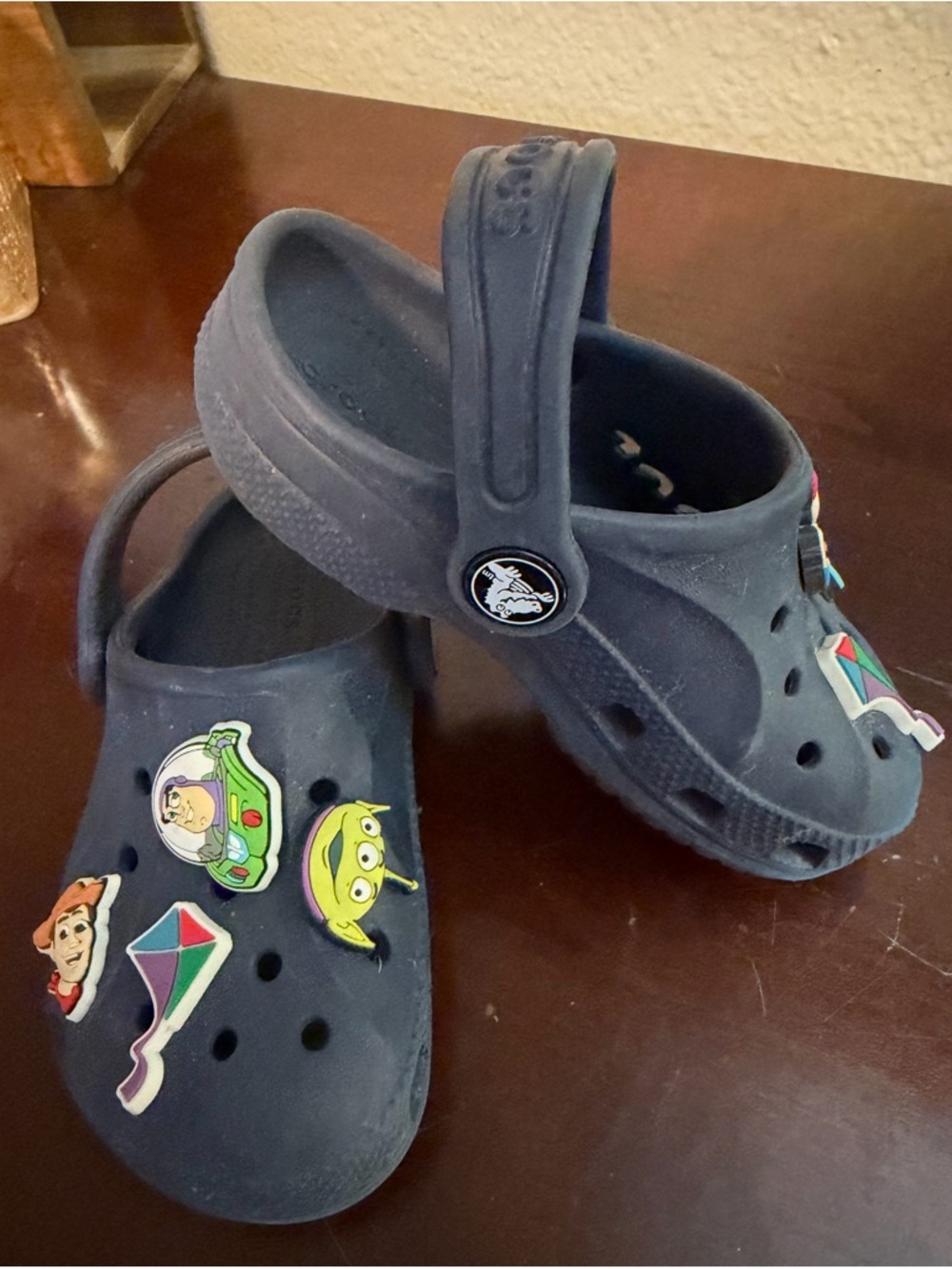 Crocs Kids Classic Clogs Navy Toy Story Jibbitz Size C9